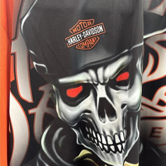 Harley Davidson Motor Cycles Skull Graphic Shirt, 2XL, Long Sleeve, {49}. - Picture 4 of 12